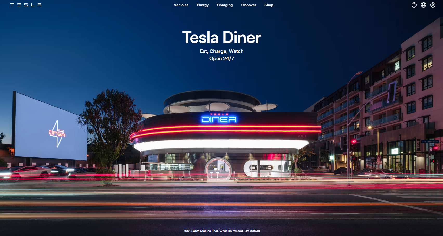 Tesla Diner website.